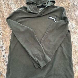 Boys Puma Long Sleeve Waffle Knit Hoodie Lightweight Stretch (Size Small)